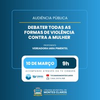 Audiência Pública para o combate a todas as formas de violência contra as mulheres